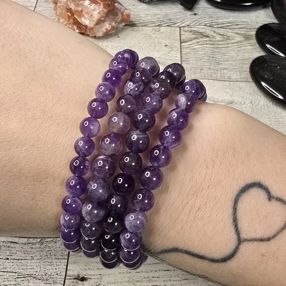 Amethyst Crystal Stretch Bracelet - Picture 3 of 4
